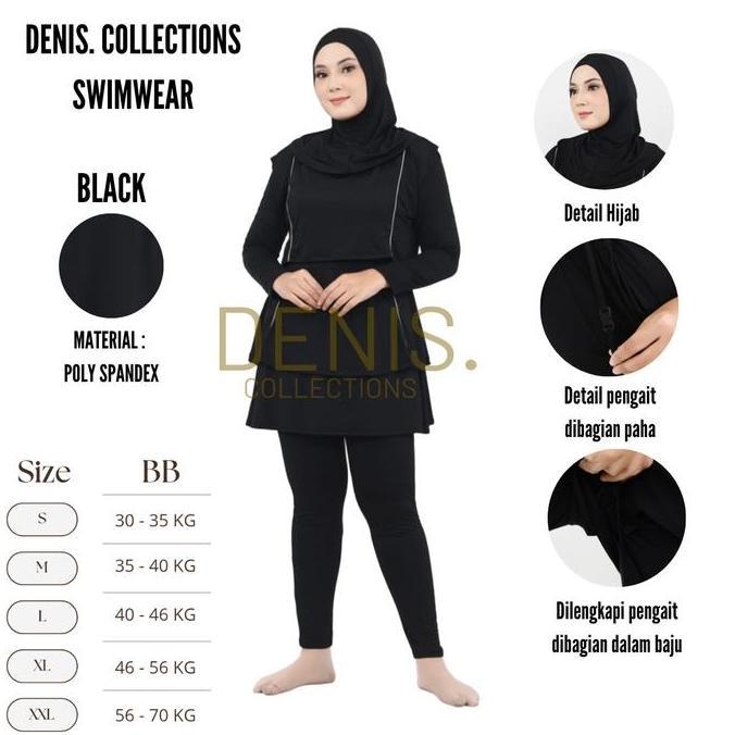 DENIS COLLECTIONS Swimwear R.L Baju Renang Muslimah Syari Dewasa Wanita Hijab Full Body Diving Style