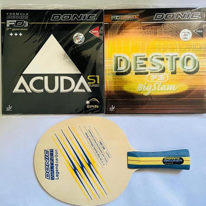 Bat Donic Waldner Legend Carbon plus karet Donic serang Set