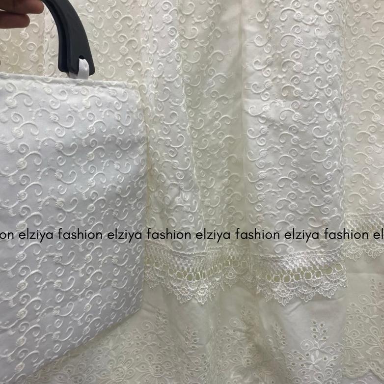 Terlaris Mukena Jumbo Dewasa Katun Paris Ori Full Bordir Sutra Timbul | Mukena Putih | Mukena Bordir