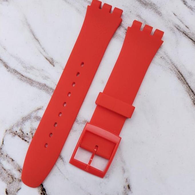 strap tali jam tangan swatch full merah 19mm tali jam swatch