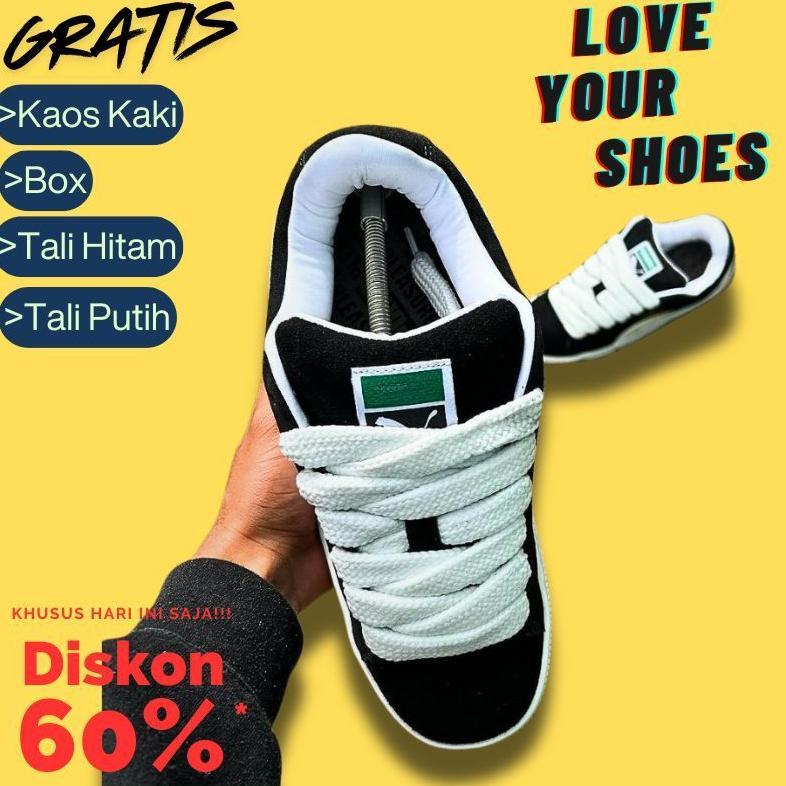 DISKON SEPATU SEKOLAH HITAM POLOS SEPATU MODEL GEMUK TERBARU PRIA WANITA