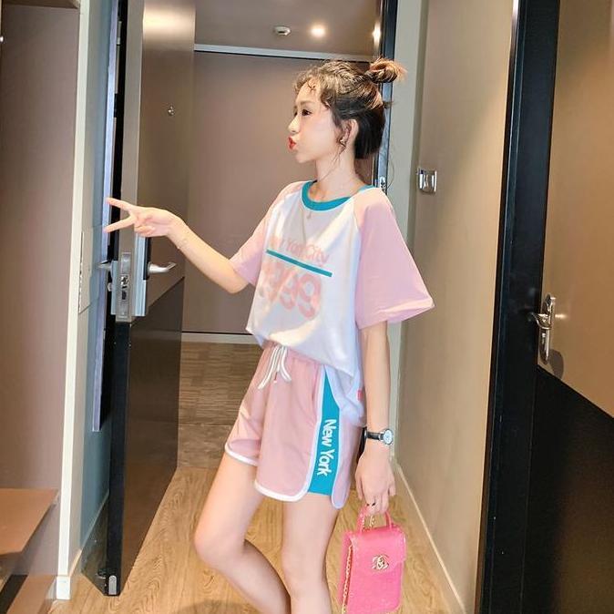 KSE-06 set setelan baju olahraga wanita pendek korea jepang kpop idol