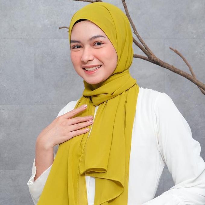 Bagusbanget- Series Lemon - Lime / Hijab Pashmina Warna Lemon Pashmina Ceruty Babydoll Premium ( Hij