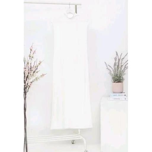 DE90 >> INNER DRESS TANPA LENGAN INNER DRESS BAHAN RAYON INNER DRESS BUNTUNG INNER DRESS WANITA Gami