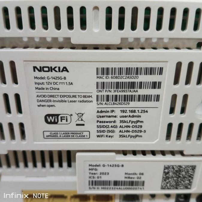 Router NOKIA G-1425G-B/H, G1425GB Dual Band 2.4G dan 5G Gigabit (BEKAS NORMAL)