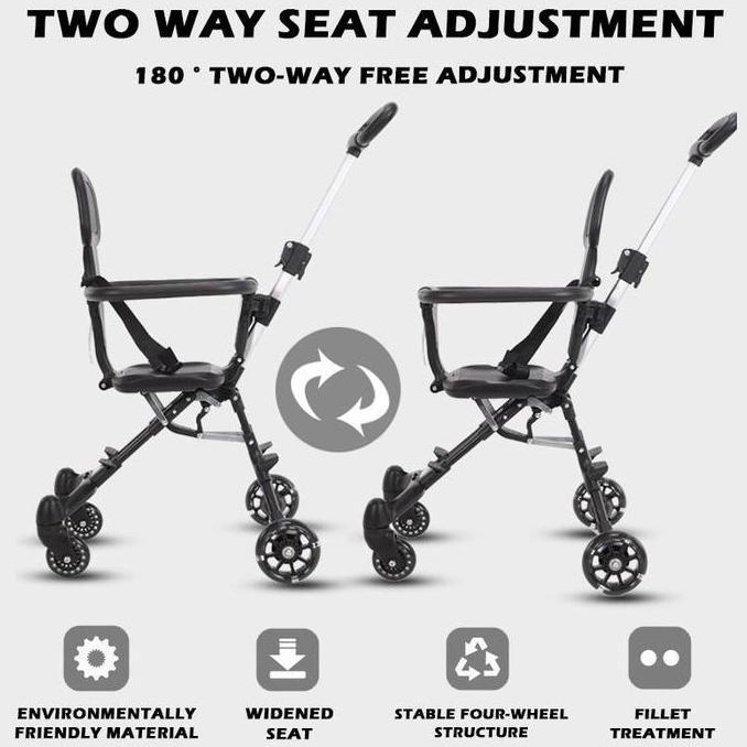 [Kardus Pengemasan]Stroller Cabin Size Travelling 2way Lipat / Kereta Dorong Bayi 2 Arah Murah Kuali