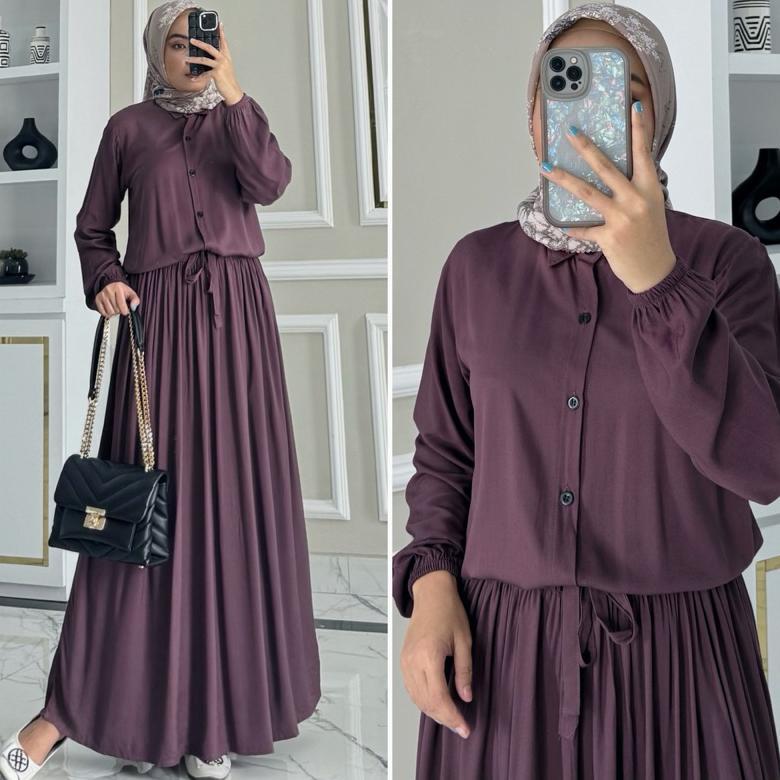 AURELIA dress by ZALFA OUTFIT / gamis polos / dress polos / gamis rayon