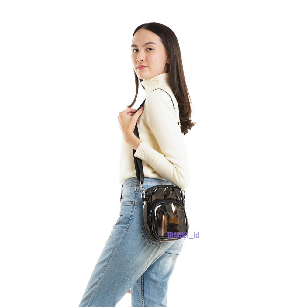 BESTPROMO Mini Sling Bag - Tas Hp Travolt - Tas Pvc Transparan - Tas Selempang - Mini