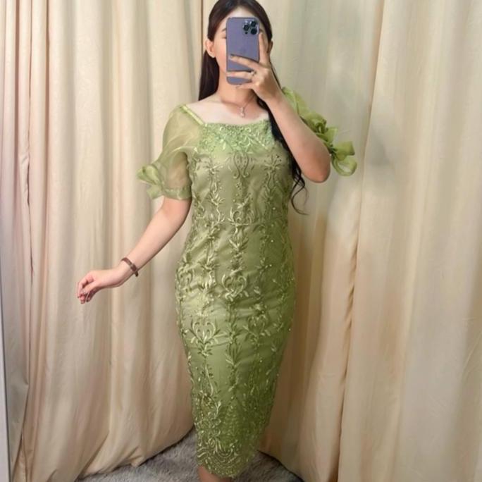 Dress Cindy Tile Cantik Mewah - Gaun Formal untuk Pesta dan Kondangan - Hitam, Pendek, Panjang, Casu