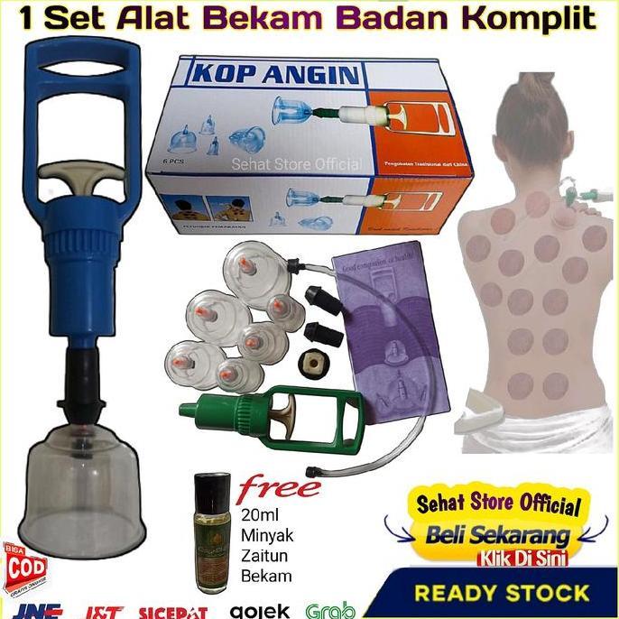 seller_paindan - alat terapi bekam set isi 6 tabung gelas 1 seat box cup badan komplit kop angin bec