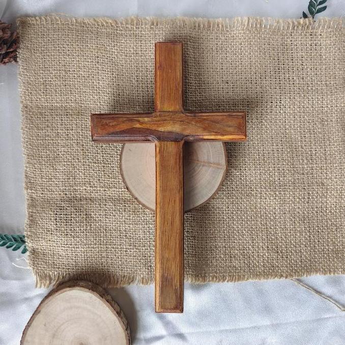 Salib dinding Gantung kayu jati