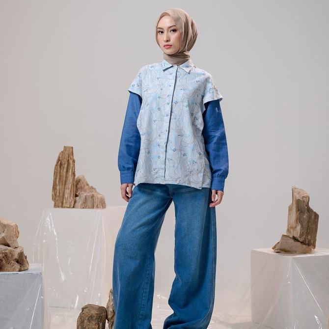 ZM Zaskia Mecca - Couple Set Blouse Gamis Tunik Kemeja Koko Pria Motif - Aksara Nusantara - Edisi Ak