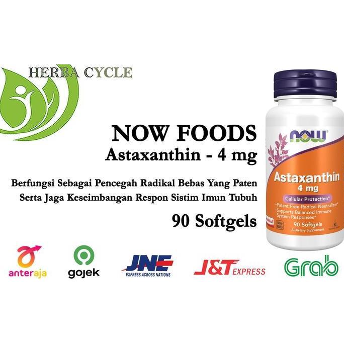 NEW Now Foods Astaxanthin 4 mg 90 Softgels Now Astaxanthin Ori USA