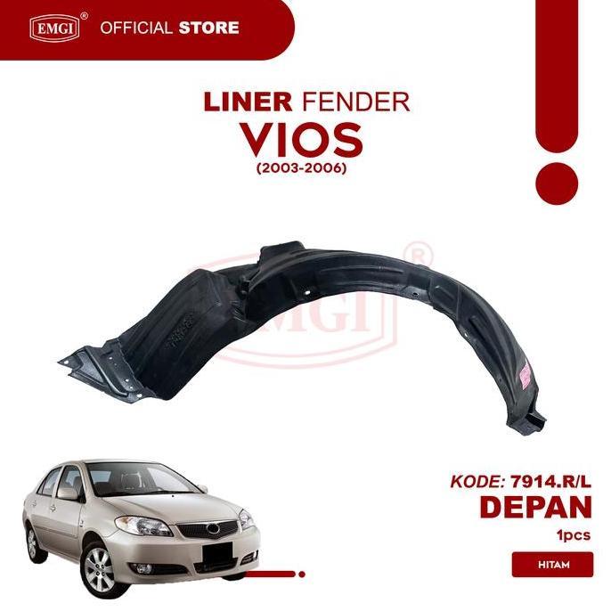 Emgi - Liner Fender Spakbor Depan Vios 2003 2004 2005 2006 - 7914.R/L Terbatas