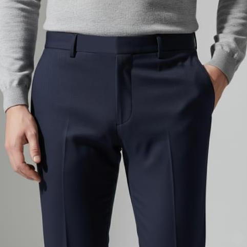 Awet Celana Formal Kantor Kerja Bahan Pria Slim Fit Kain Wool Hitam Panjang