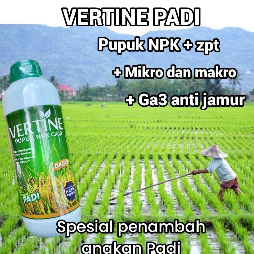 Pupuk Npk Cair Vertine Grow 1 Liter Pupuk Penambah Anakan Padi Anti HamaTikus