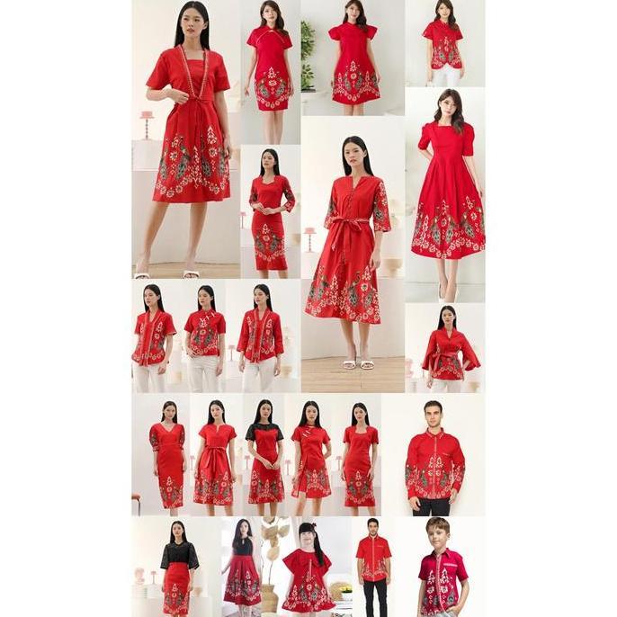 EVERCLOTH SERAGAM BATIK KELUARGA COUPLE NATAL IMLEK FAMILY SET CHEONGSAM QIPAO ANDRY FAMILY / BATIK 