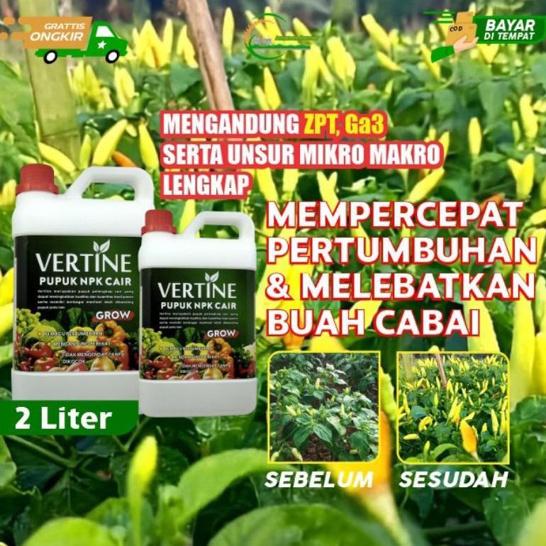 Vertine Grow 2 Liter Pupuk Npk Plus Zpt Pelebat cabe