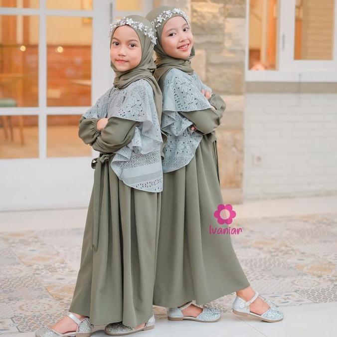 bayi Ivaniar Dress Couple "Belle Dress" Super Mewah Muslim Gamis Tile Brukat baju lebaran