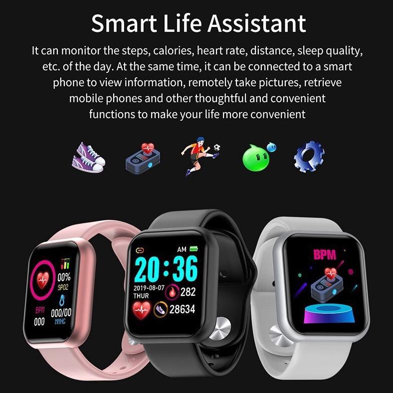 ORIGINAL [DGS] Smartwatch wanita Y68 Smart watch y68 Smartband Y68 Smart band Y68