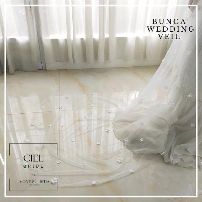 Bunga wedding veil kerudung pengantin bertabur bunga BS