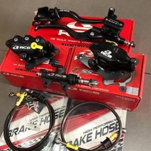 Promo Paketan Master Rem RCB E3 14mm Set Kanan Kiri Kopling + Kaliper Depan Belakang S 2 Piston R55 