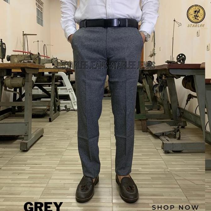 Murah  Celana Panjang Formal Katun Slimfit Pria - Celana Bahan Pria Formal