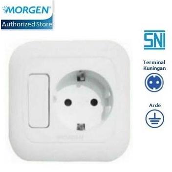 MORGEN MG-8853 Stop Kontak Arde + Saklar Engkel Socket + Switch - SNI