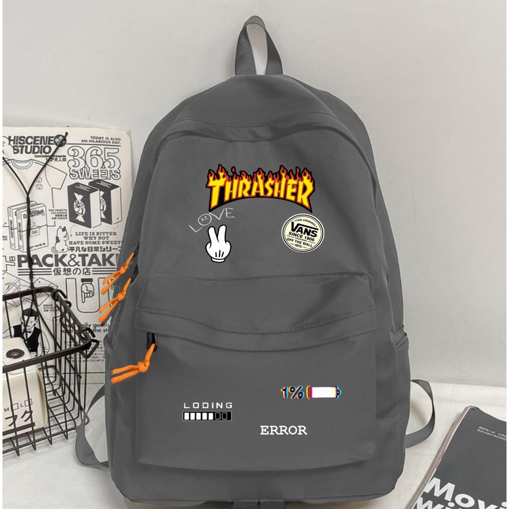ORIGINAL TAS RANSEL PRIA MOTIF KASUAL VANS THRASHER BACPACK TERKINI FASHION ANAK SEKOLAH TERBARU