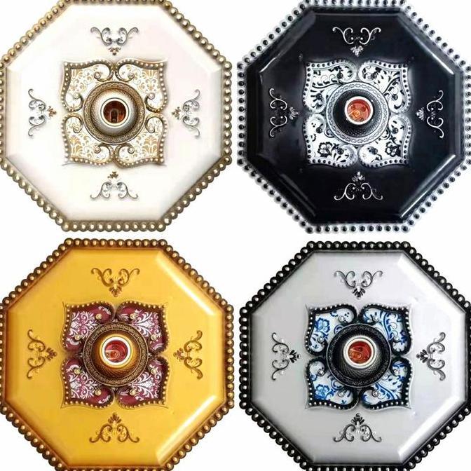 Ornamen Plafon / Ceiling Ornamen PVC Fitting Lampu 30 cm x 30 cm