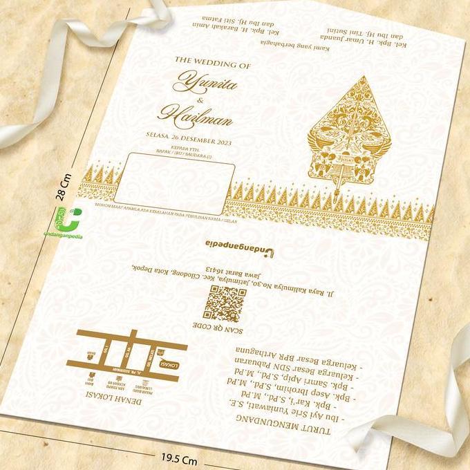 Ready (50 Pcs) Undangan Pernikahan Semi Amplop. Tema Jawa. Adat Sunda. Bahan Laminating, Jasmine (Gl