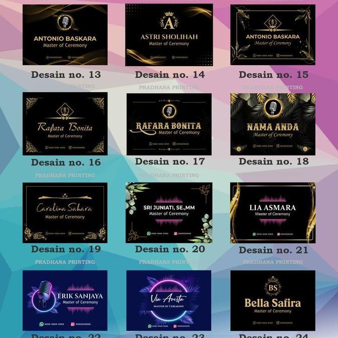 Cue card MC hardcover laminasi waterproof custom desain untuk master of ceremony bahan papan press t