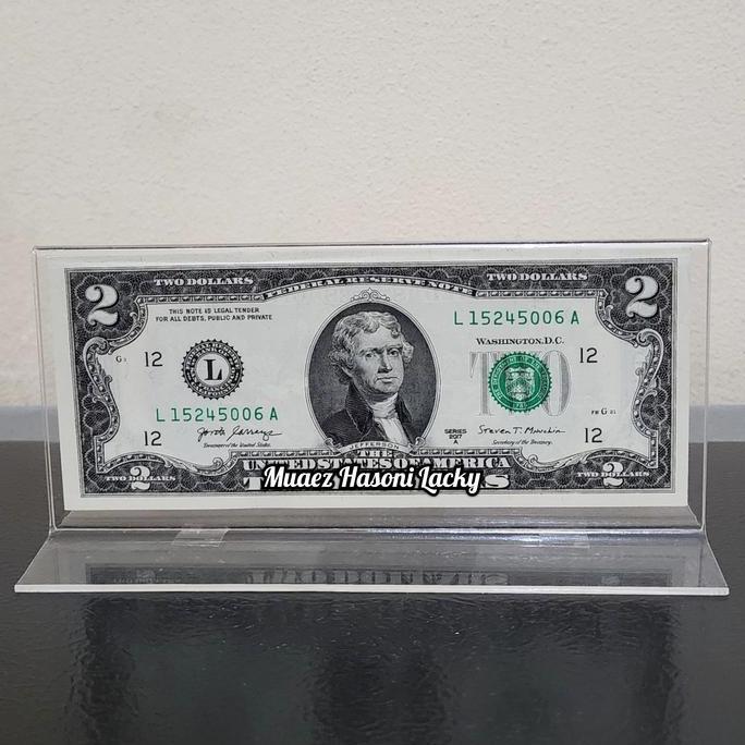Ready Akrilik Tempat Uang Pajangan Hiasan Amerika 2 Dolar