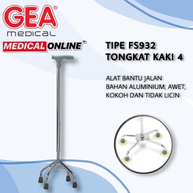 TONGKAT KAKI 4 FS-932 GEA ALAT BANTU JALAN / TONGKAT PYRAMID MEDICAL