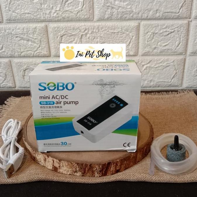 SOBO SB 318 AC DC 1 LUBANG AERATOR OTOMATIS ( AERATOR EMERGENCY )