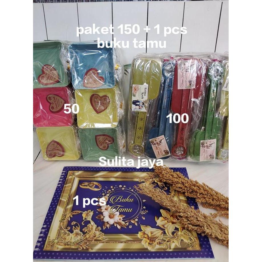 Ready sulita jaya - paket hemat  souvenir pernikahan 150 pcs + 1 pcs buku tamu murah ( 50 pcs souven