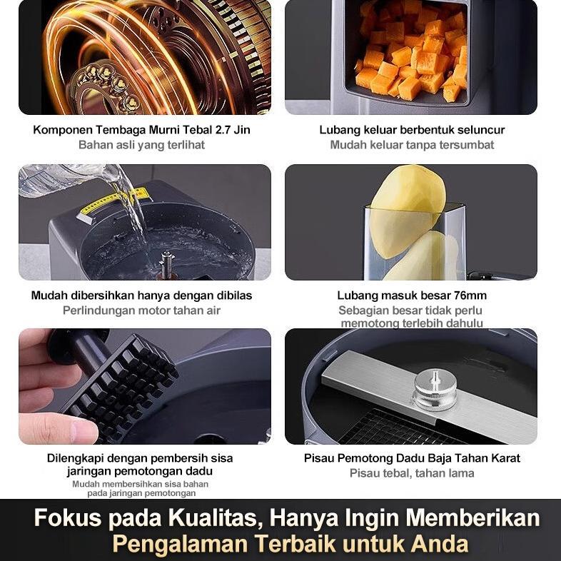 NEW Mesin Potong Sayuran Multifungsi Listrik/Mesin Pemotong Dadu/Mesin Pemotong Kentang Wortel Dadu 