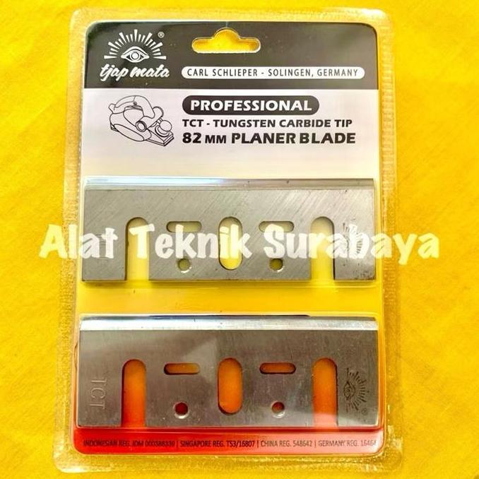 PLANER BLADE TJAP MATA TCT TUNGSTEN CARBIDE TIP 82 MM / MATA PISAU SERUT CAP MATA/ KETAM