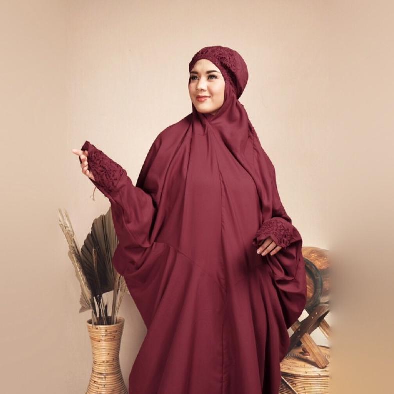 Disc Mukena Siti Khadijah Terusan Katun Bordir Khodijah Dewasa Pasteleena Original/Promo