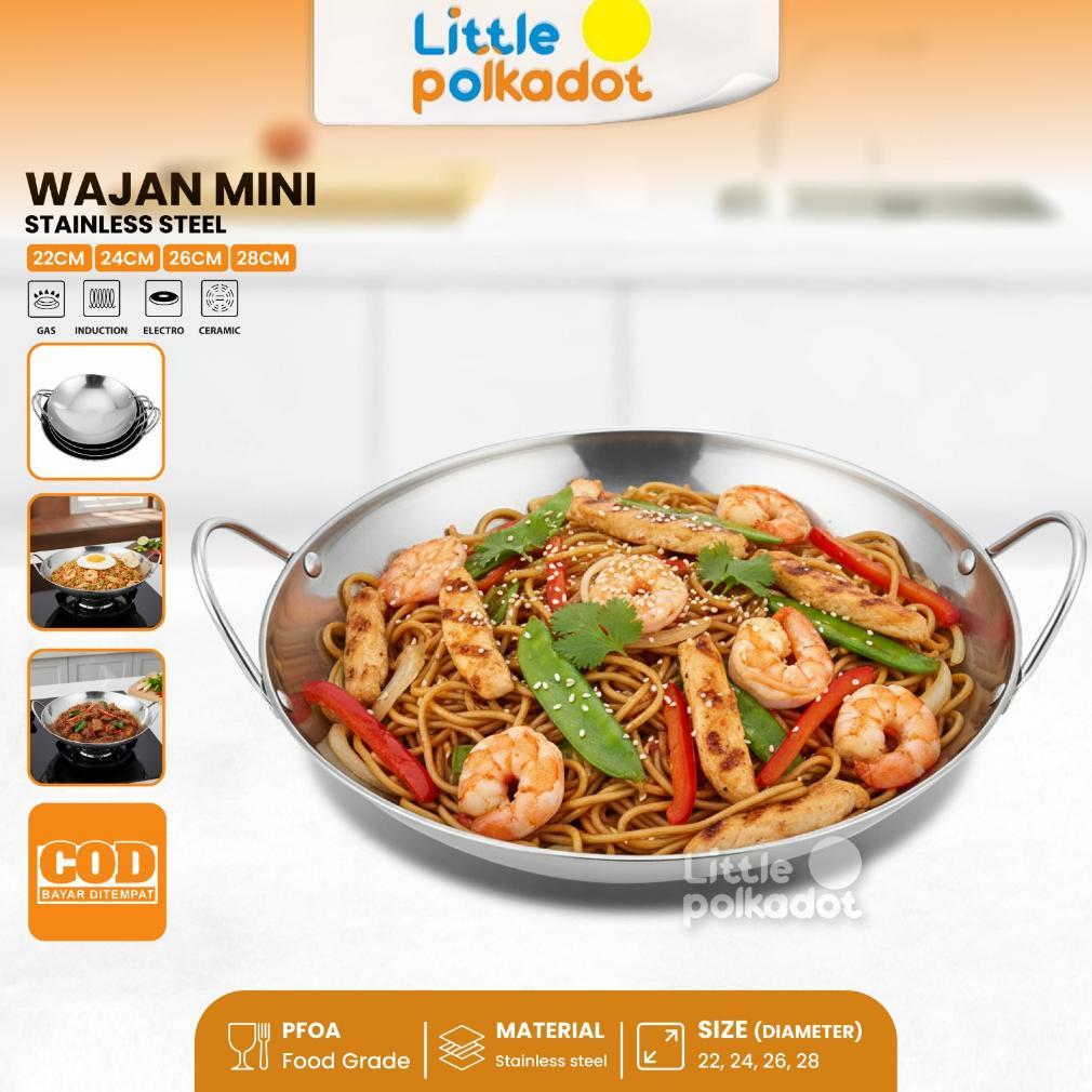 TERMURAH Littlepolkadot Wajan Mini Stainless Anti lengketWajan Stainless Tebal Kuali Premium Dengan 