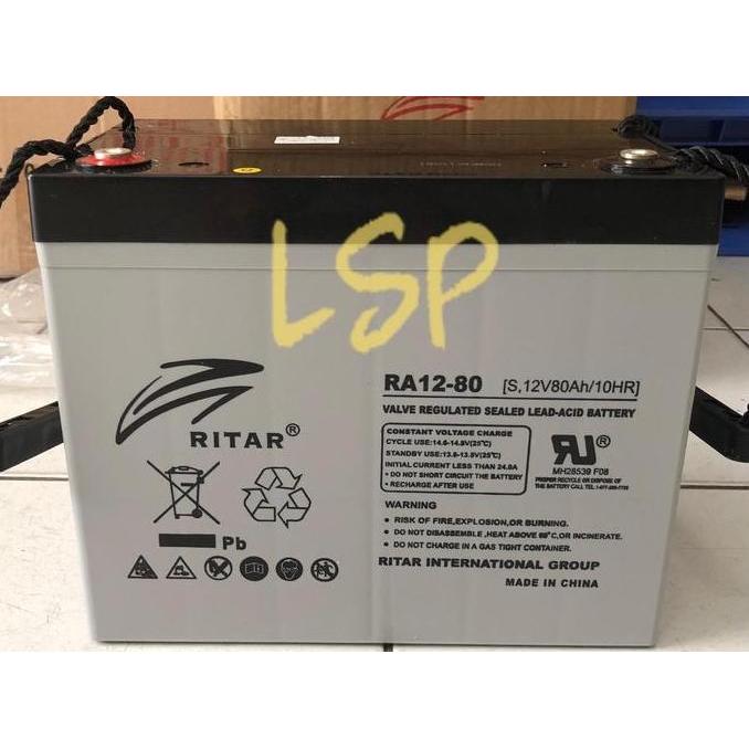 TERLARIS - Aki Ritar Power 12V 80Ah RA12-80 VRLA AGM SLA / Baterai Ritar 12V 80Ah