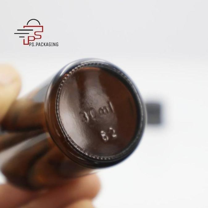 BOTOL KACA AMBER 30ML - FILLER HITAM