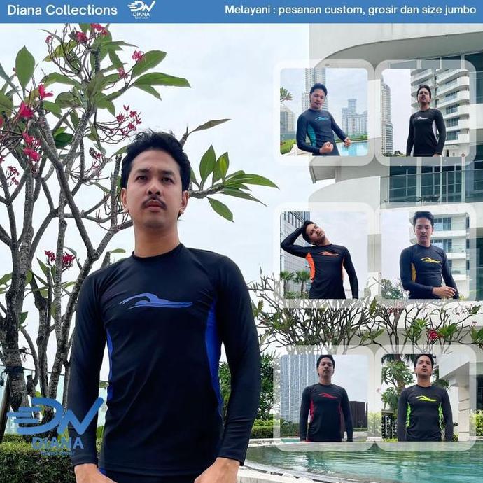TERLARIS Baju renang pria/Baju renang pria jumbo/Baju renang dewasa/Atasan renang lengan panjang
