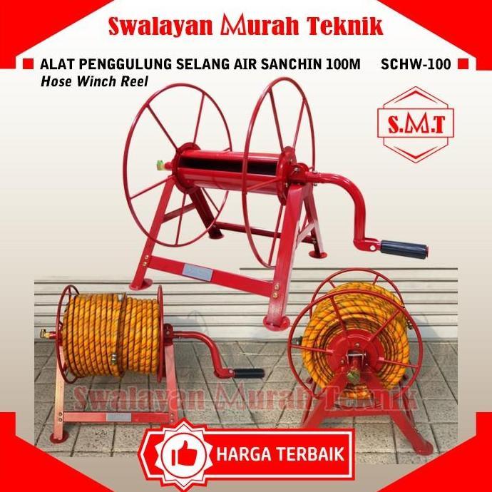 TERMURAH - SANCHIN SCHW100 100M Penggulung Alat Gulung Selang Air Hose Winch Reel