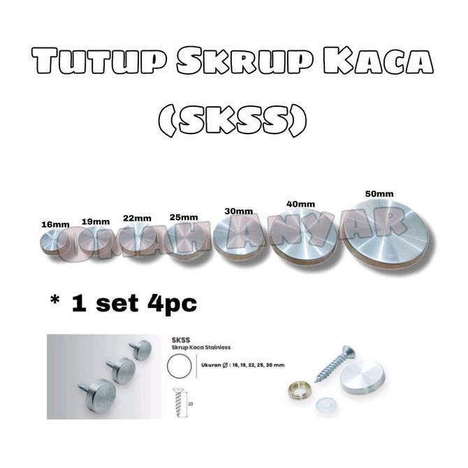 <<<<<] Skrup Kaca Skrup Kayu Tutup Skrup Stainless Steel SKSS 16 19 22 25 30 40 50 mm Huben