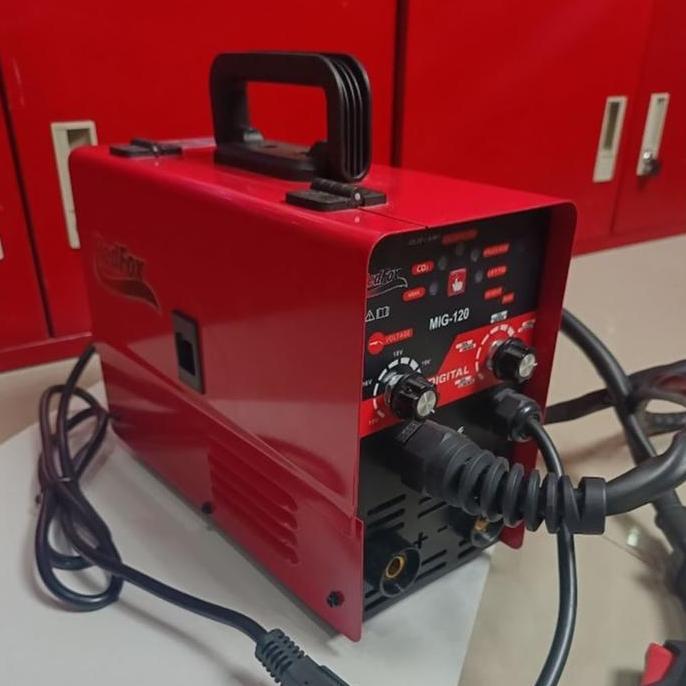 Terlaris Redfox Mesin Las Listrik Mig 120T Multifungsi Flux Core Bisa Tanpa Gas-Less Digital Free Ka