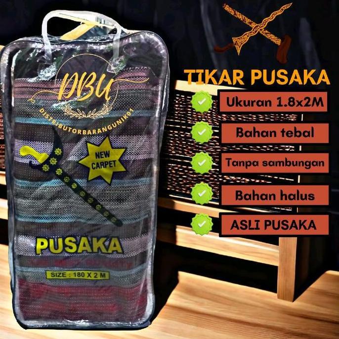 Promo Karpet pusaka rumbai tenun bordir , polos, indoor, per paket Diskon