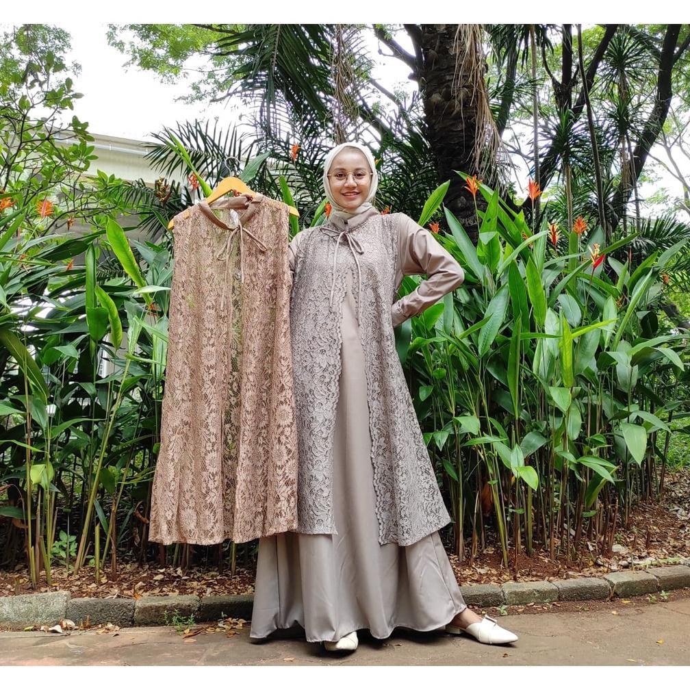 Gratong Gamis Brokat Jumbo Terbaru Mewah Bahan Toyobo Original Baju Seragam Kondangan Simple Elegan