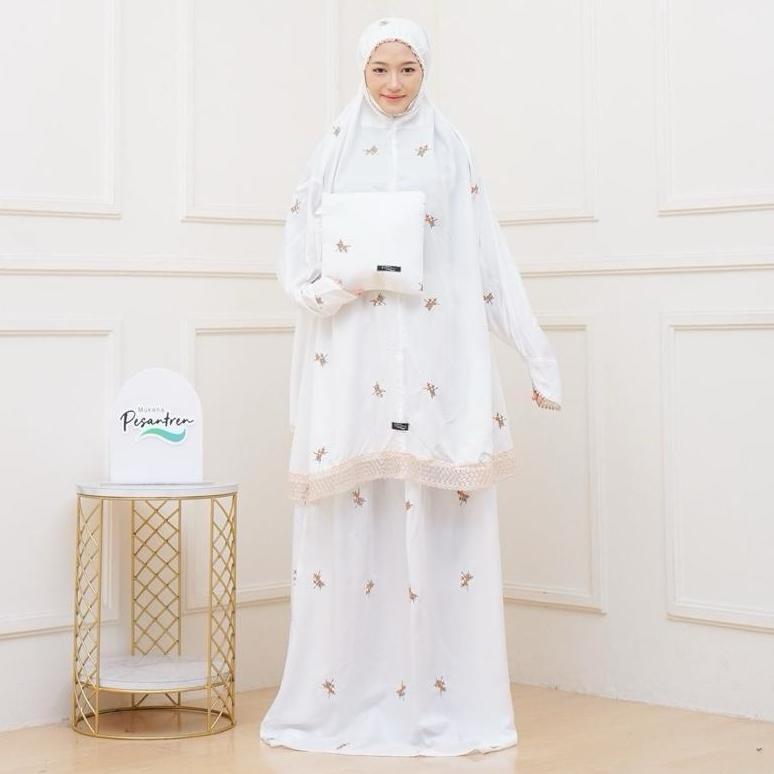 Murah  Mukena Potongan Berlengan Rayon / Mukena Ikhrom  Umroh Bordir Dandelion Mukena  Yang Ada Tang