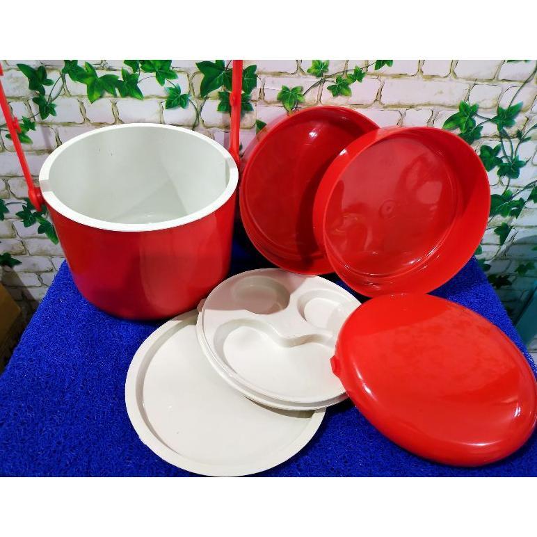 BIG SALE RANTANG PIKNIK BESAR TAMAS JUMBO (22X35CM)/ RANTANG PLASTIK SUSUN 3 / TEMPAT MAKANAN SUSUN 